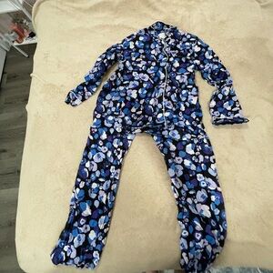 Kate Spade Black and Blue Floral Pajama Set